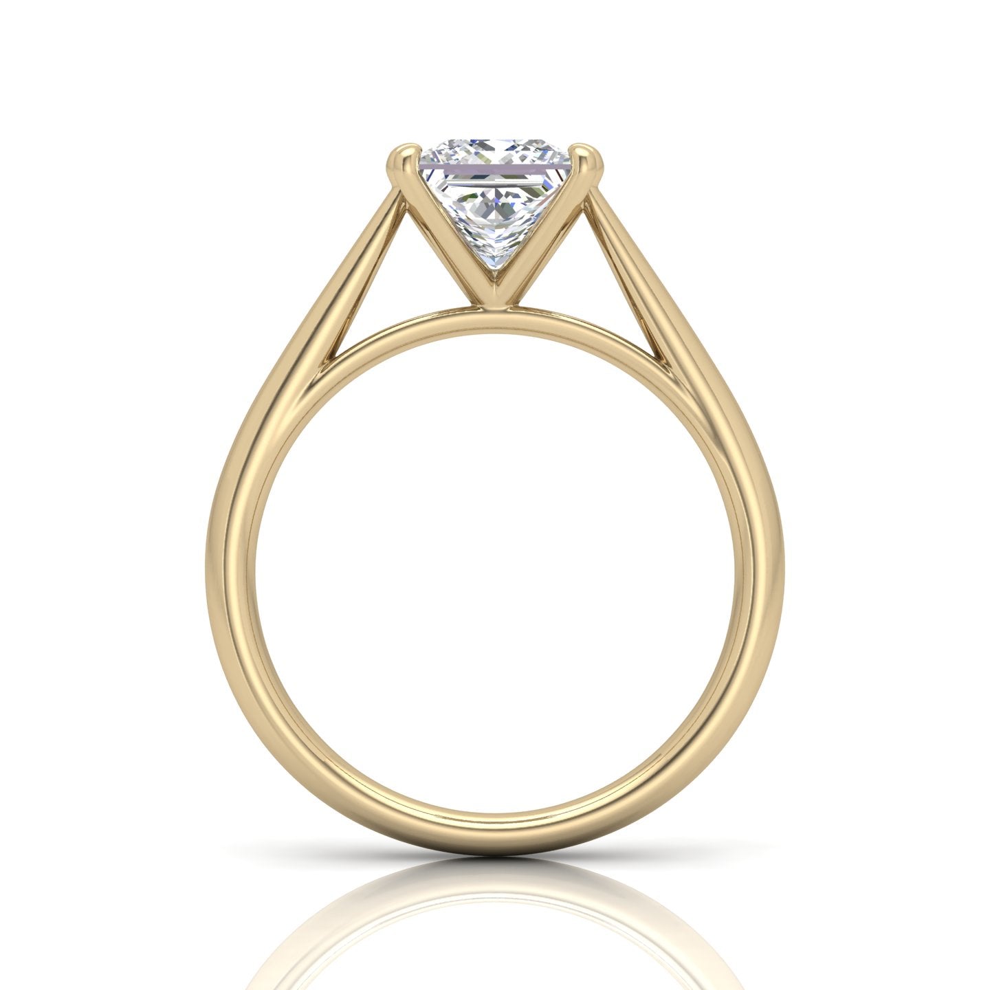 Princess Diamond Cathedral Solitaire Ring