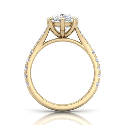 Julie Pear Diamond Split Shank Engagement Ring