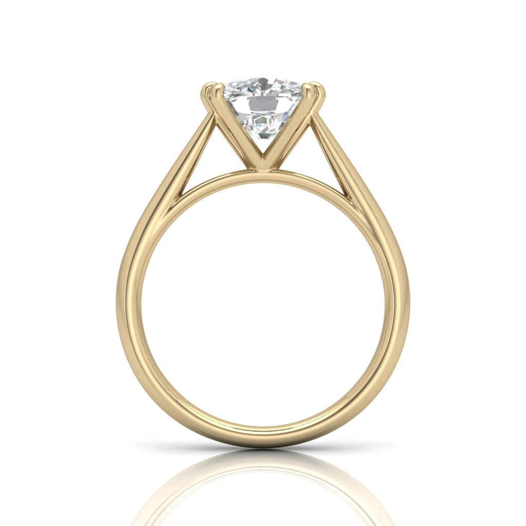 Cushion Diamond Cathedral Solitaire Ring