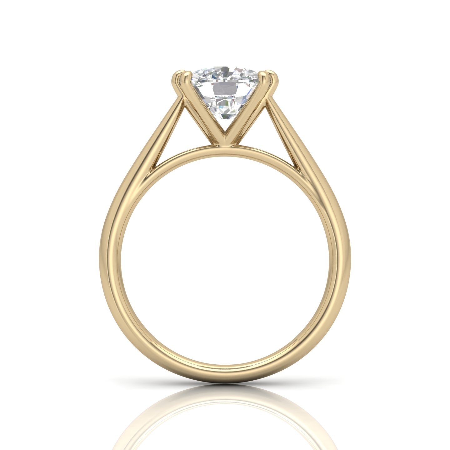 Cushion Diamond Cathedral Solitaire Ring
