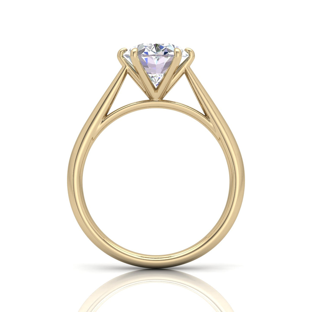 Oval Diamond Cathedral Solitaire Ring