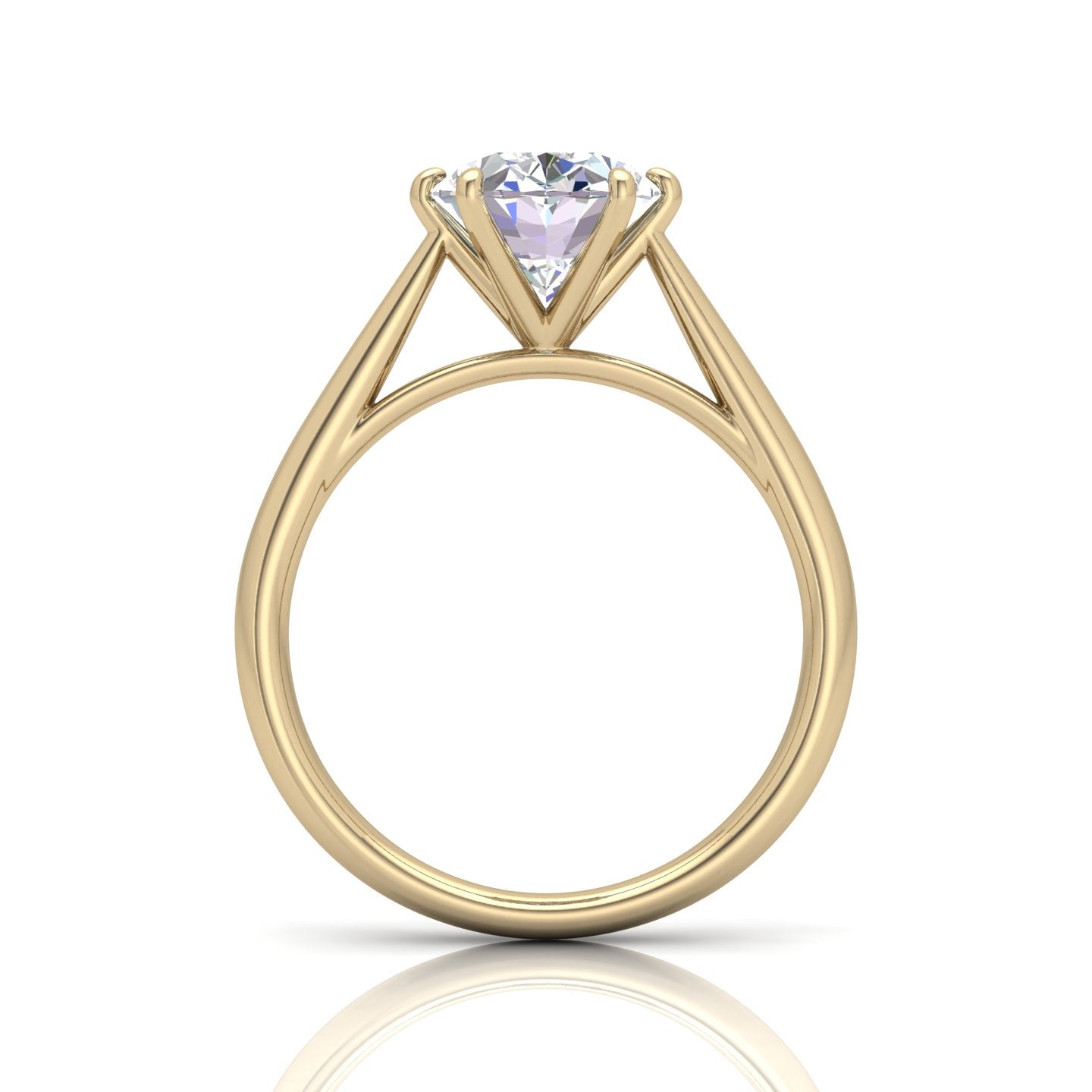 Oval Diamond Cathedral Solitaire Ring