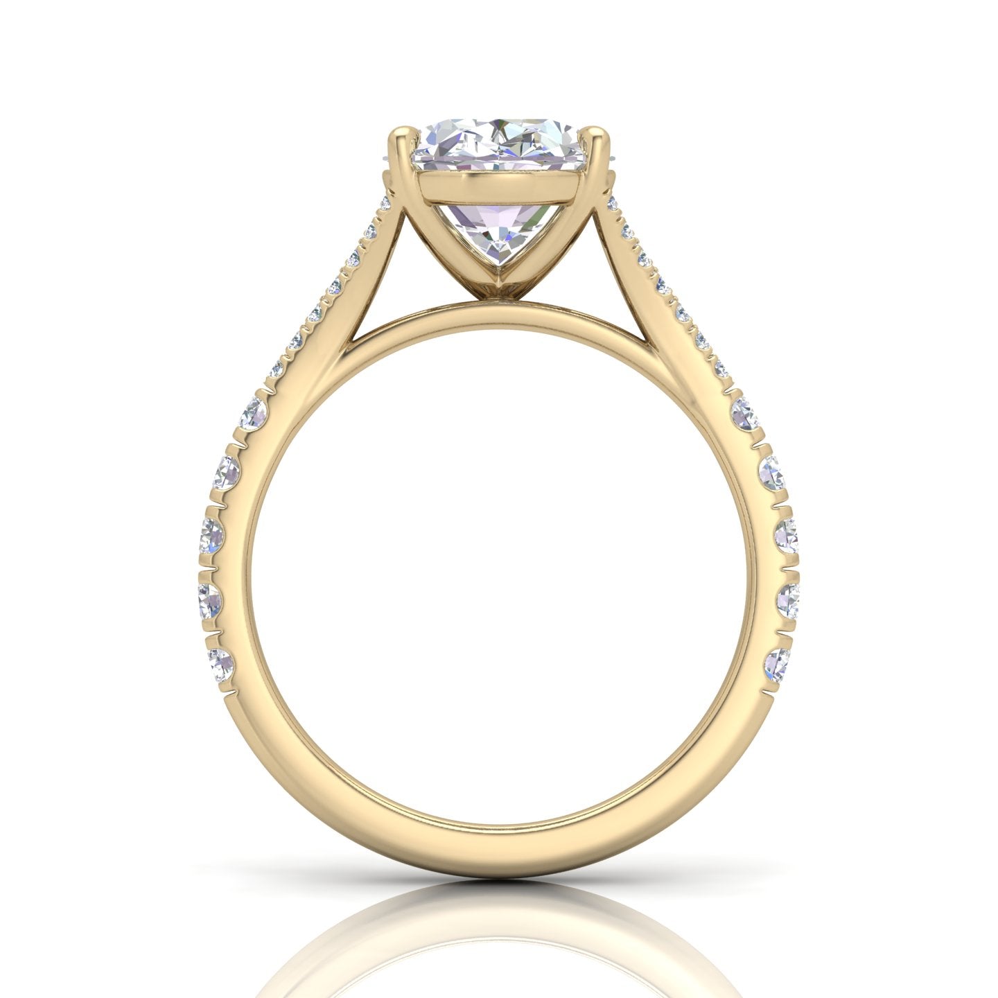 Julie Oval Diamond Split Shank Engagement Ring
