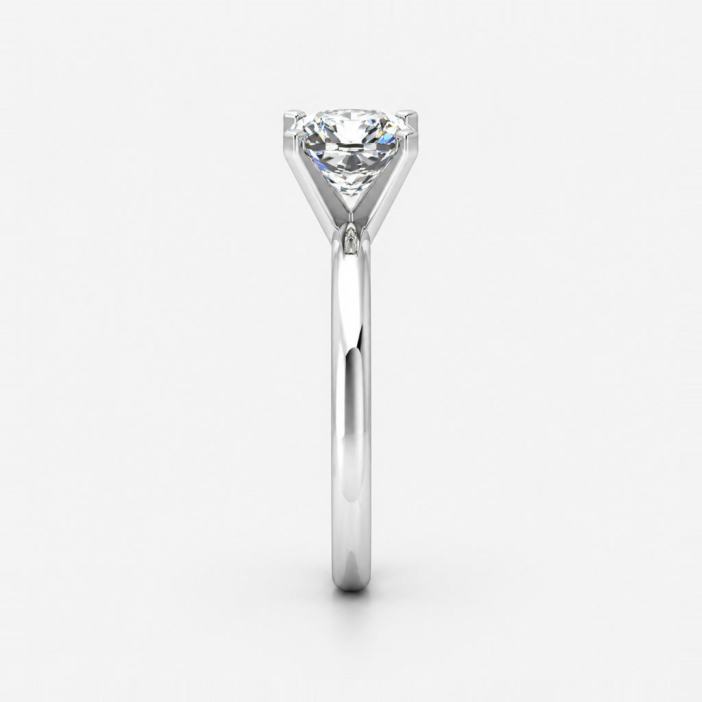 IGI Certified Classic Cushion Diamond Solitaire Engagement Ring in Gold & Platinum