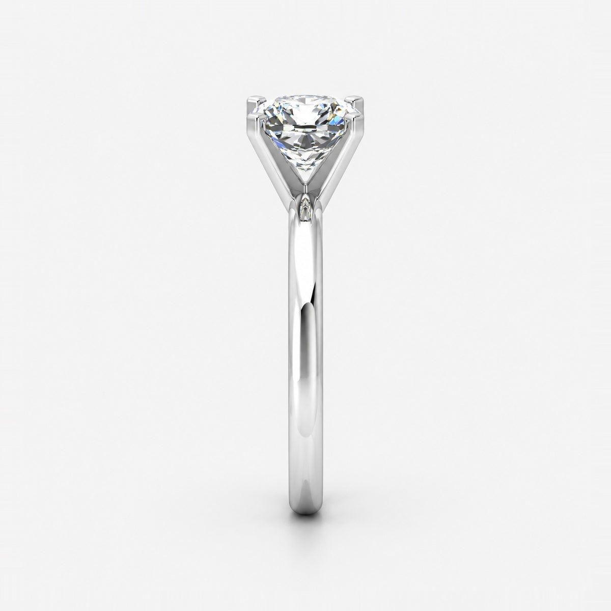 IGI Certified Classic Cushion Diamond Solitaire Engagement Ring in Gold & Platinum