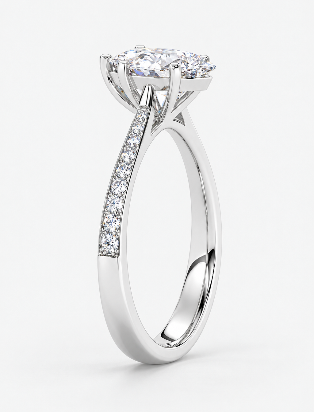 Pear Diamond Engagement Ring Platinum Labgrown 2.10 Ct Solitaire