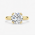 Round Diamond Engagement Ring 18k Yellow Gold Labgrown 3 Ct Solitaire