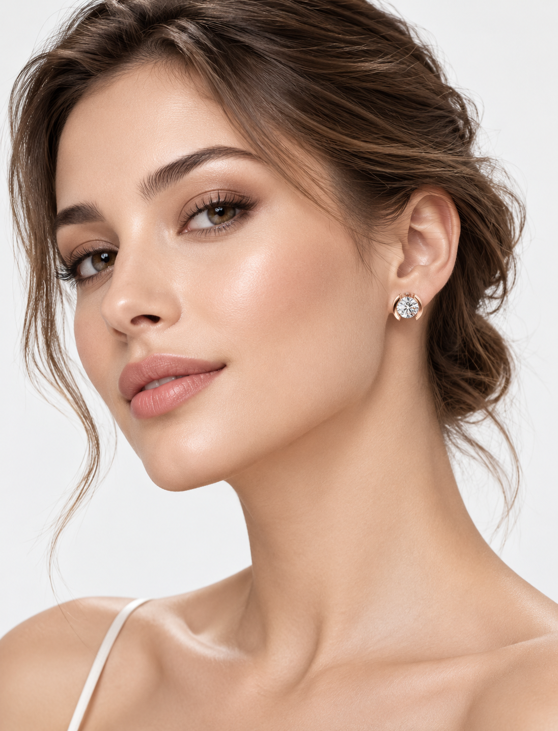 Certified D/VS 2.00Ct Round Diamond Stud Earrings in 18k Gold / Platinum