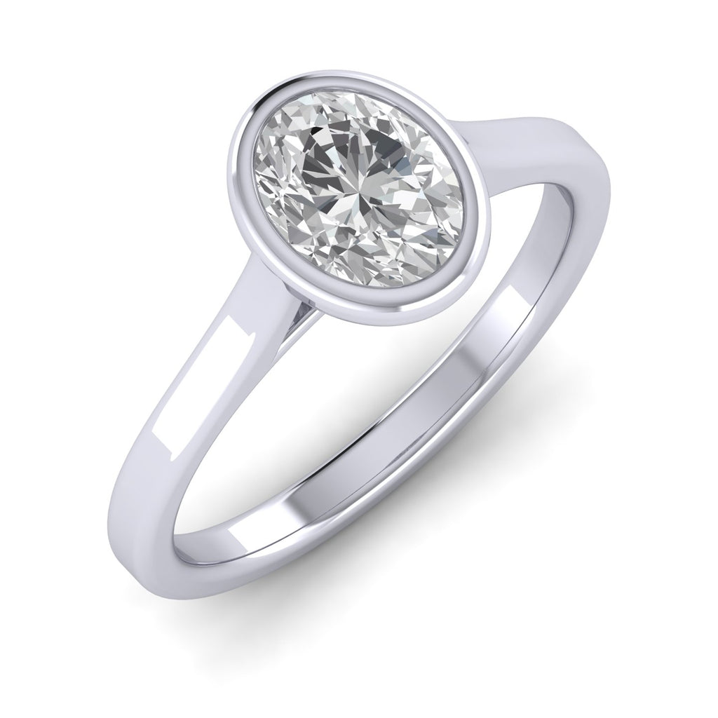 18k Yellow Gold All Shape Comfort Fit Bezel Set Solitaire Engagement Ring