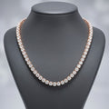 87Ct D-E/VS Round Lab Grown Diamond Tennis Necklace in Rose Gold - 58Grams