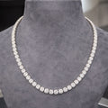 65ct Round Lab Diamond Tennis Necklace – 9k Gold, D/VS