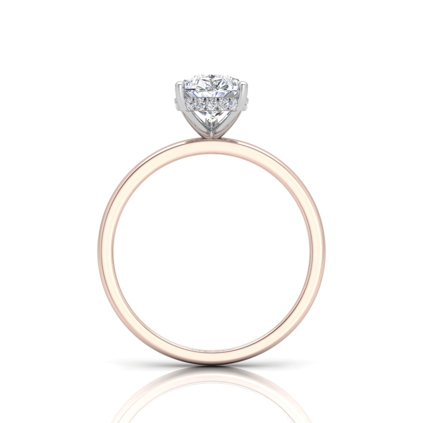 Classic Solitaire Hidden Halo Engagement Ring