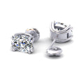 Certified F/VS 3.00Ct Oval Diamond Stud Earrings in 18k Gold / Platinum