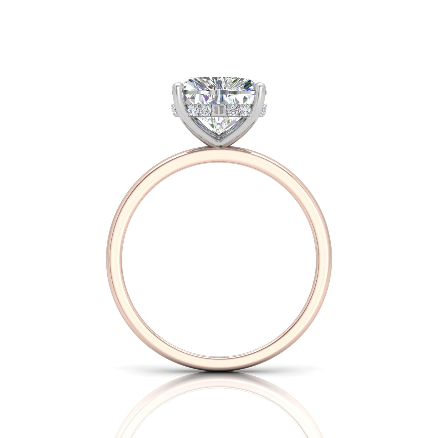 Classic Solitaire Hidden Halo Engagement Ring