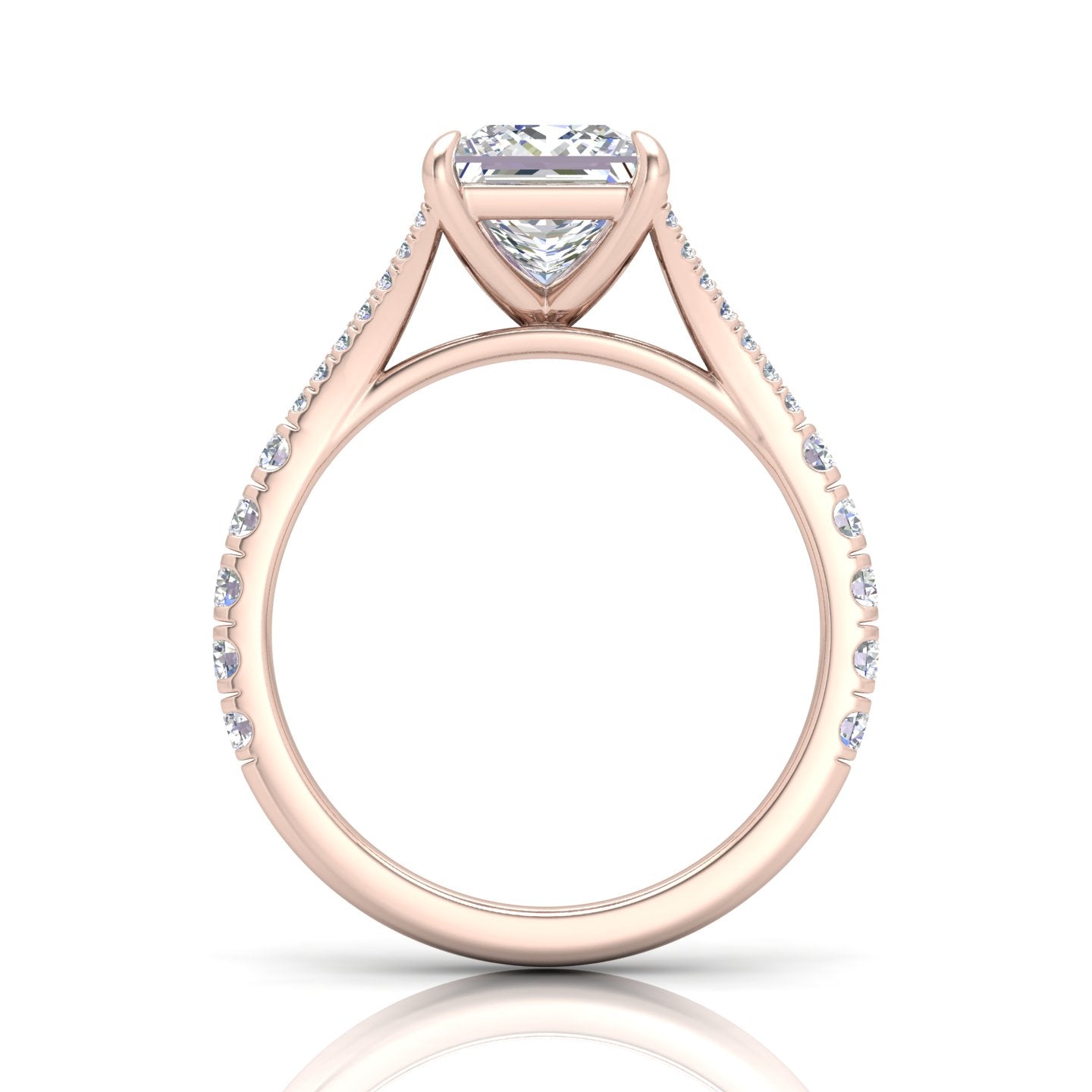 Julie Princess Diamond Split Shank Engagement Ring