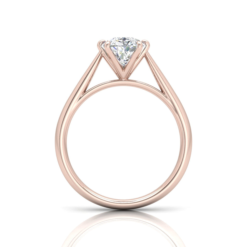 Pear Diamond Cathedral Solitaire Ring