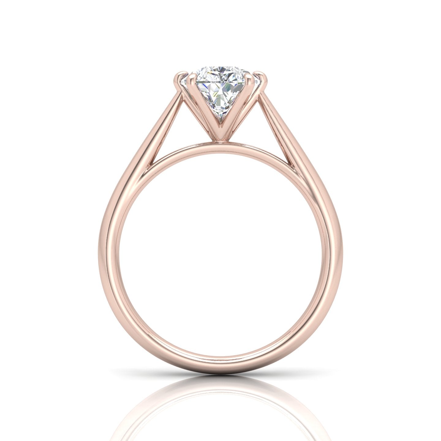 Pear Diamond Cathedral Solitaire Ring