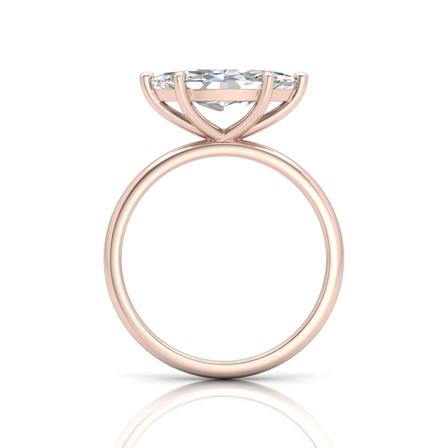 Classic East-West Solitaire Engagement Ring - Marquise