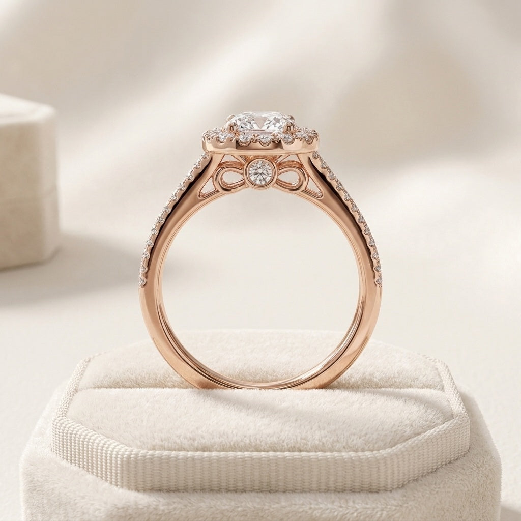 IGI Certified 4.50CT Oval & Side Lab Grown Diamond Designer Heavy Engagement Ring