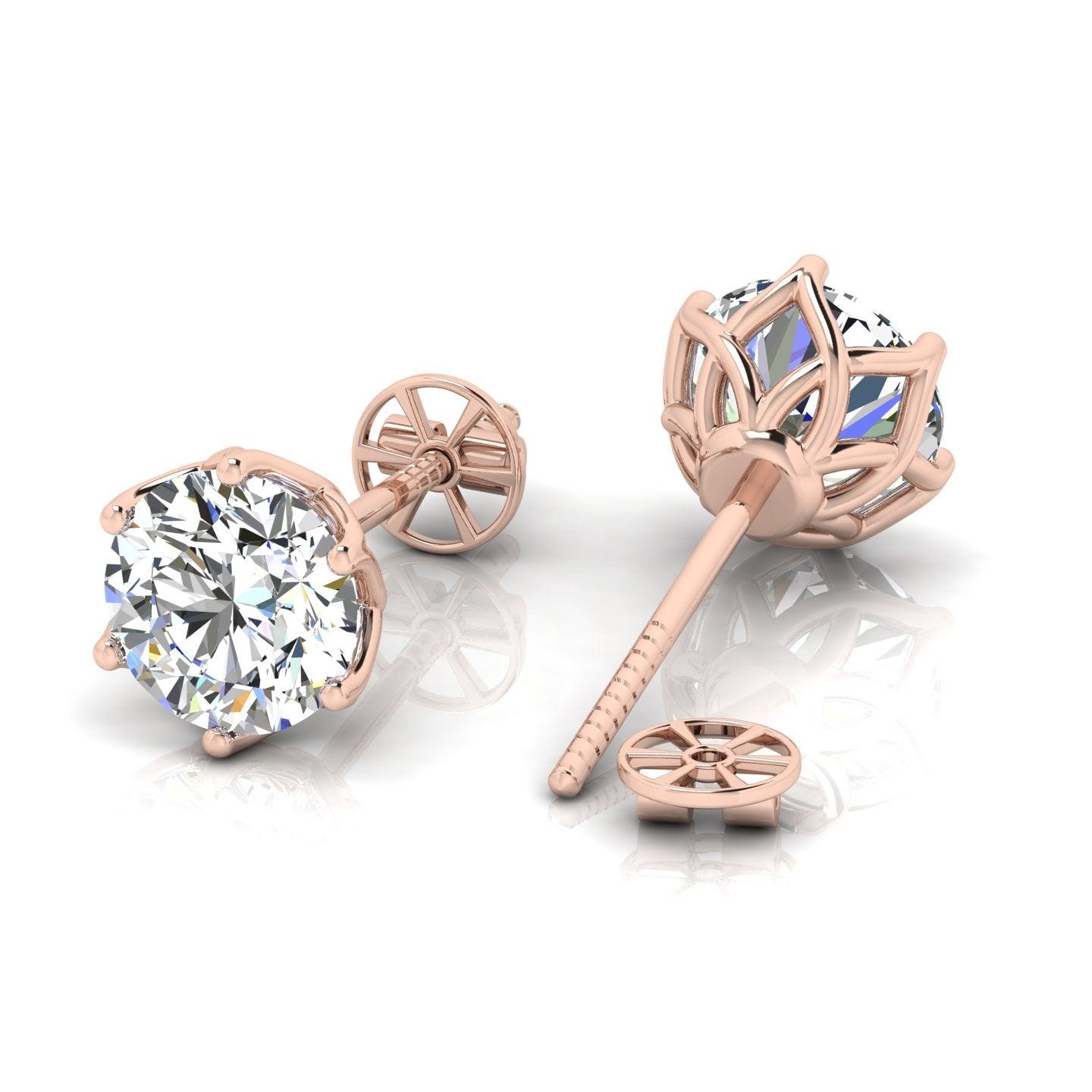 Certified D/VS 2.00Ct Round Diamond Designer Stud Earrings in 18k Gold / Platinum