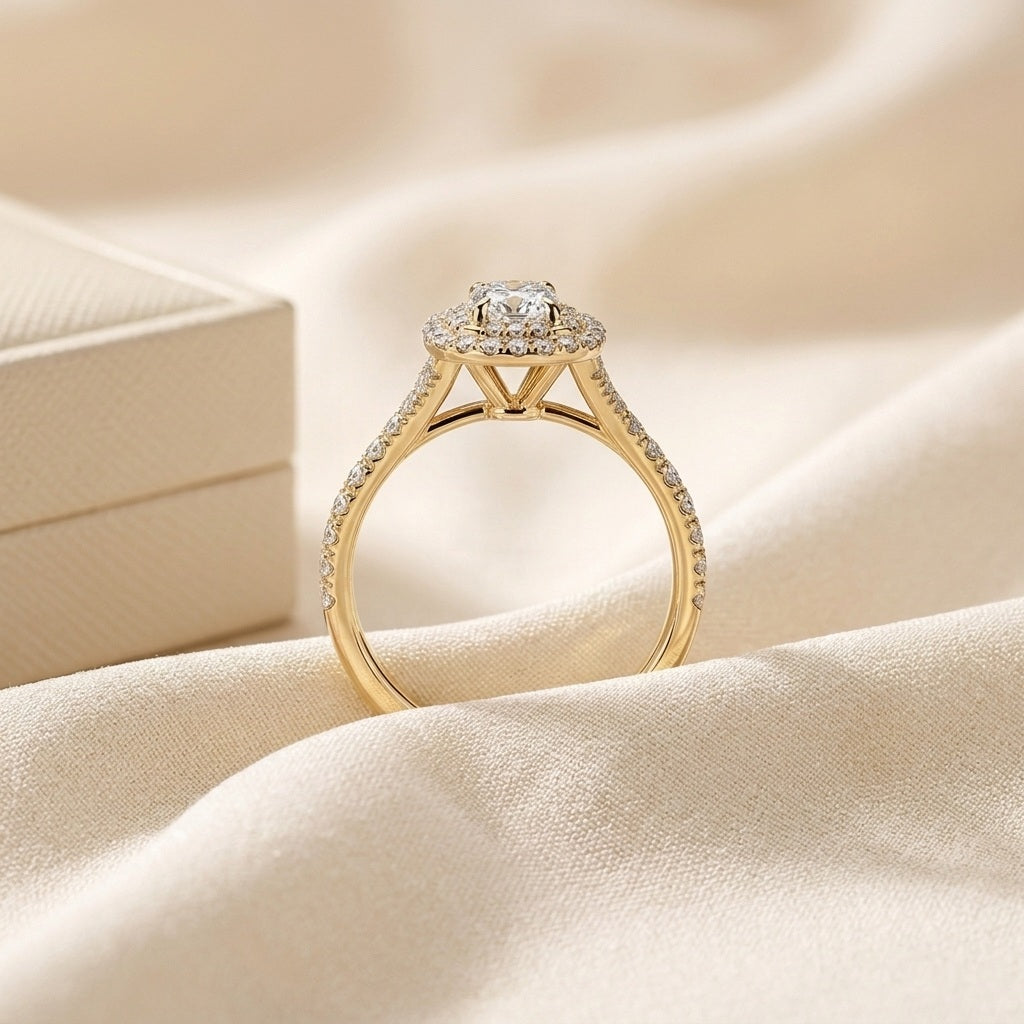 IGI Certified 2.50CT E/VS Oval Lab Grown Diamond Double Halo Engagement Ring