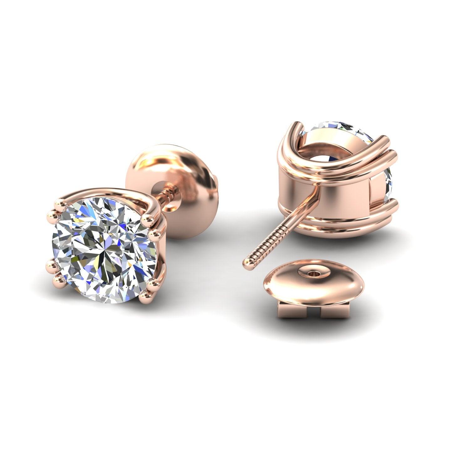 Certified D/VS 2.00Ct Round Diamond Stud Earrings in 18k Gold / Platinum