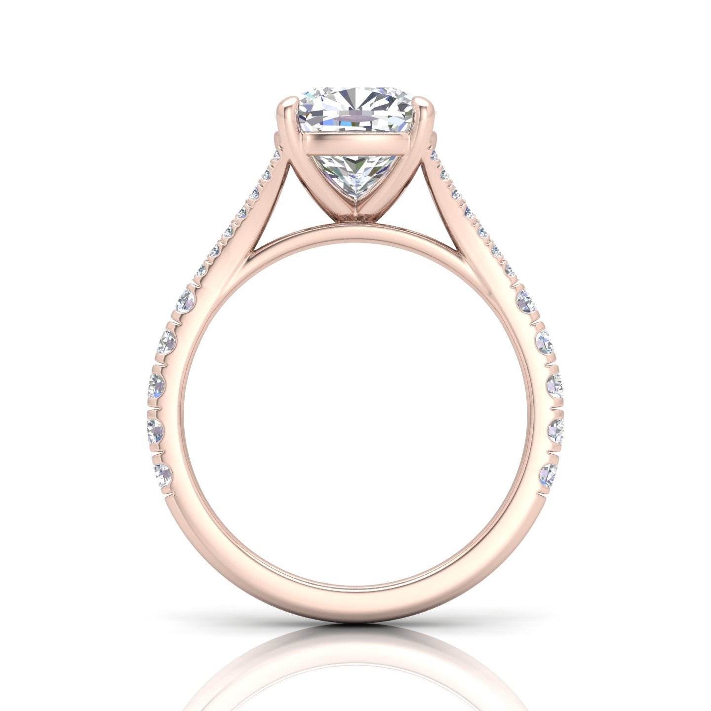 Julie Cushion Diamond Split Shank Engagement Ring
