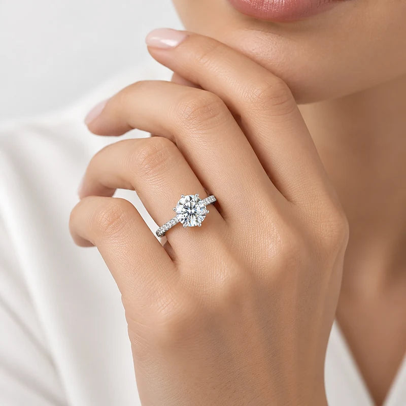 IGI Certified Lab Grown Round Brilliant Cut Diamond Solitaire Engagement Ring with Pavé Band in Gold & Platinum - 1-5ct