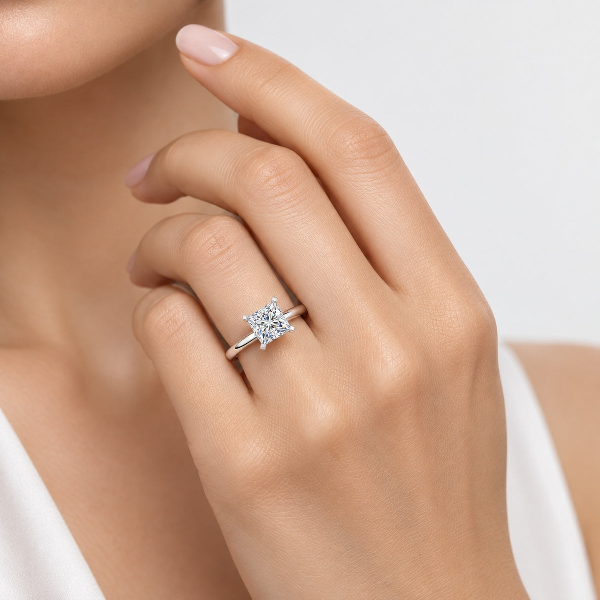 IGI Certified 2.00Ct Solitaire Engagement Women's Ring Princess Diamond in Gold & Platinum
