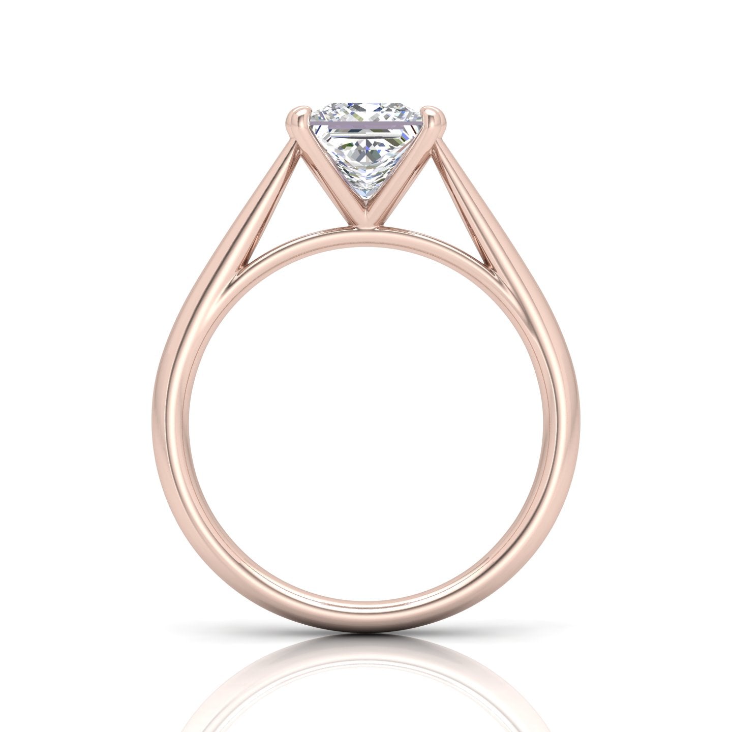 Princess Diamond Cathedral Solitaire Ring