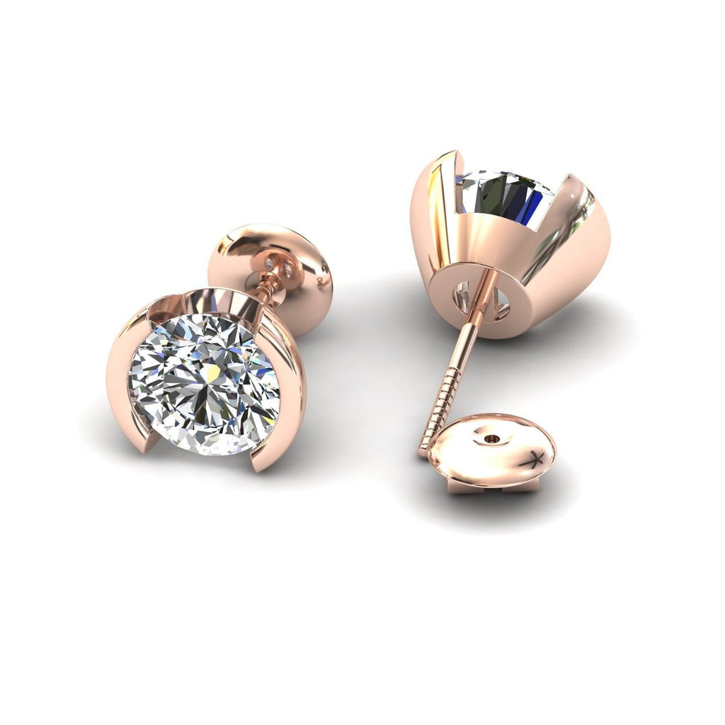 Certified D/VS 2.00Ct Round Diamond Stud Earrings in 18k Gold / Platinum