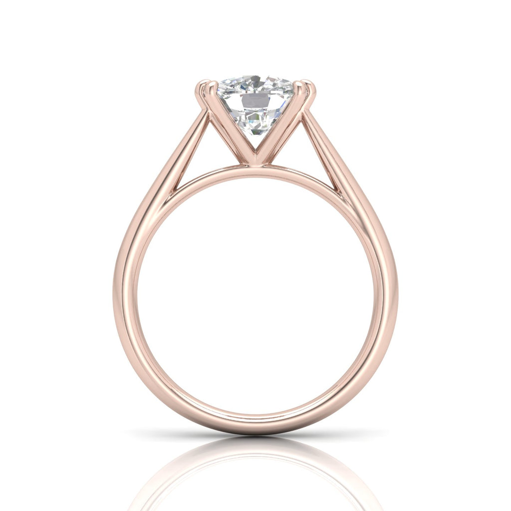 Cushion Diamond Cathedral Solitaire Ring