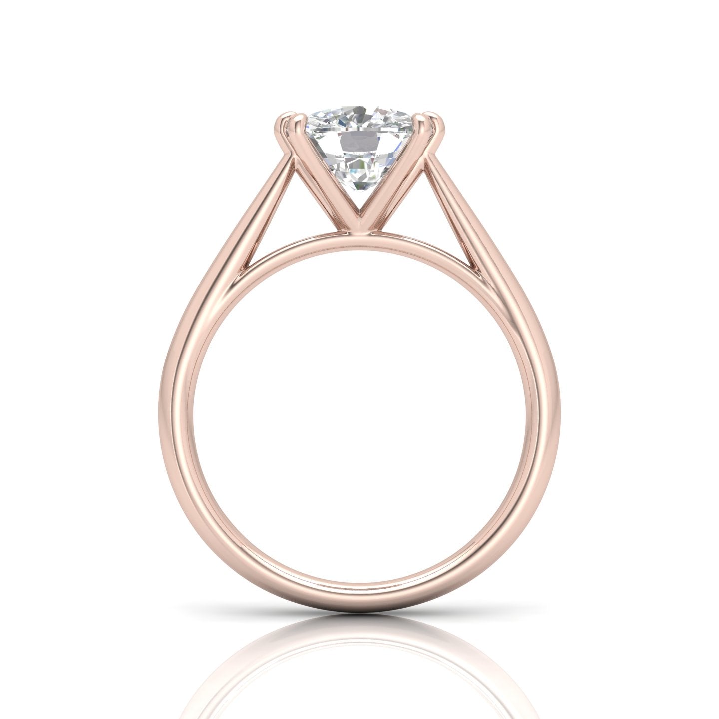 Cushion Diamond Cathedral Solitaire Ring