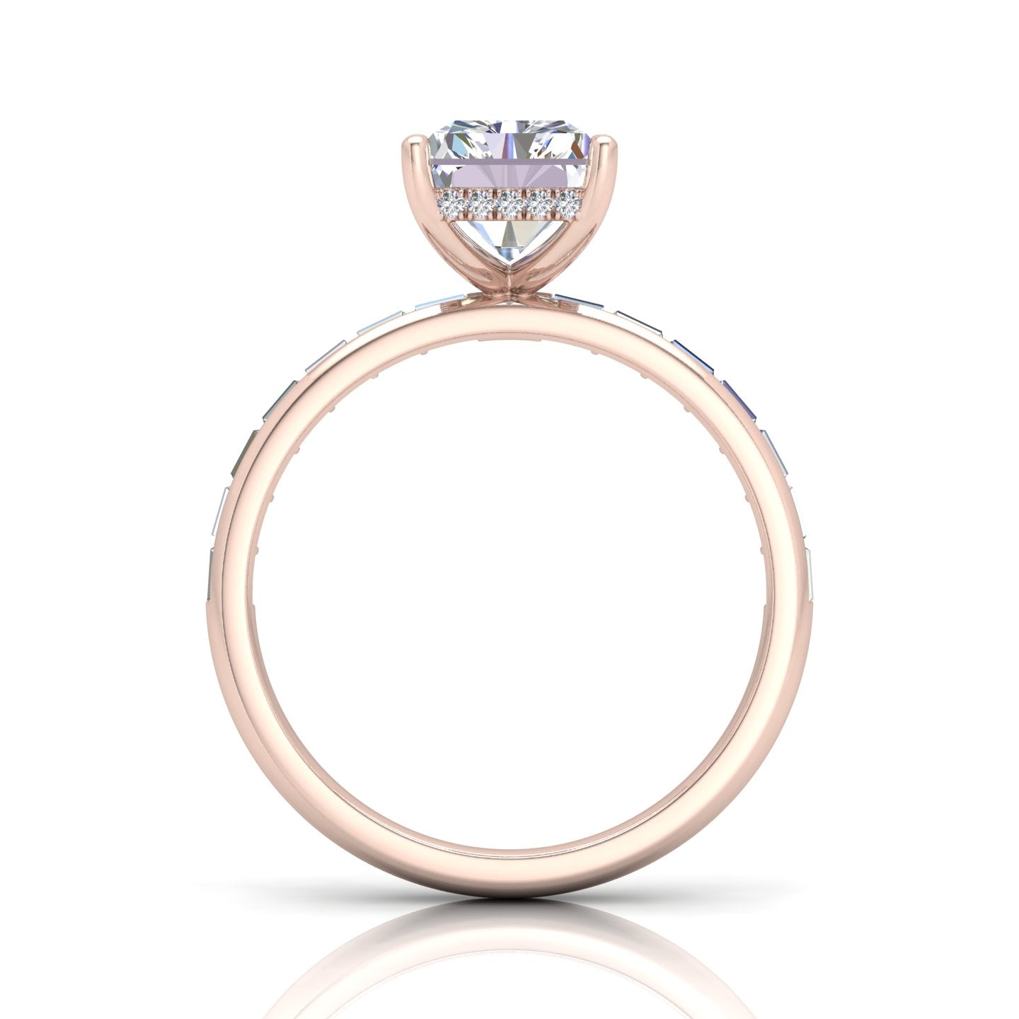 Classic Hidden Halo Channel Set Engagement Ring - Radiant