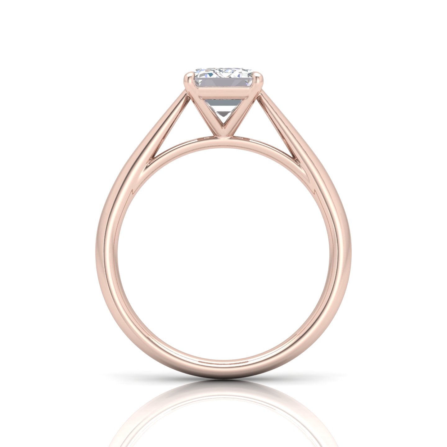 Radiant Diamond Cathedral Solitaire Ring