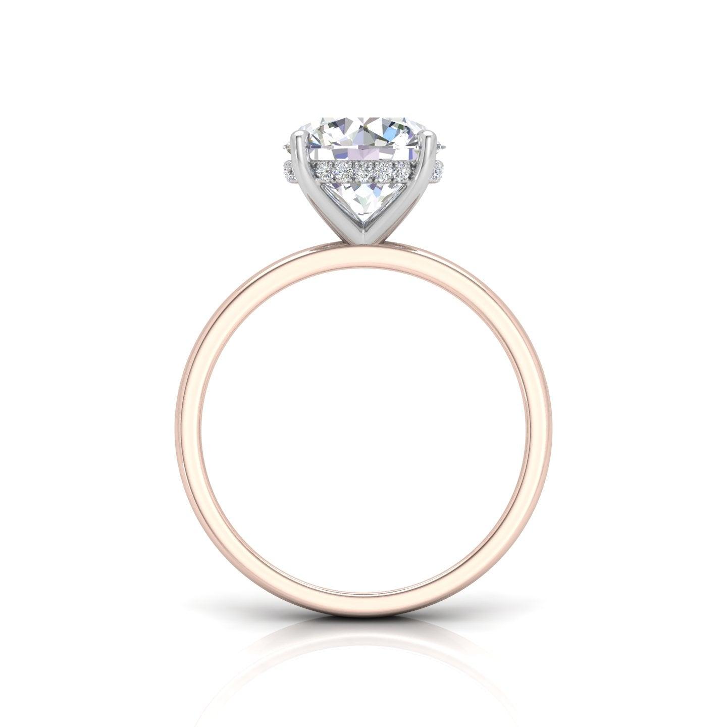 Classic Solitaire Hidden Halo Engagement Ring
