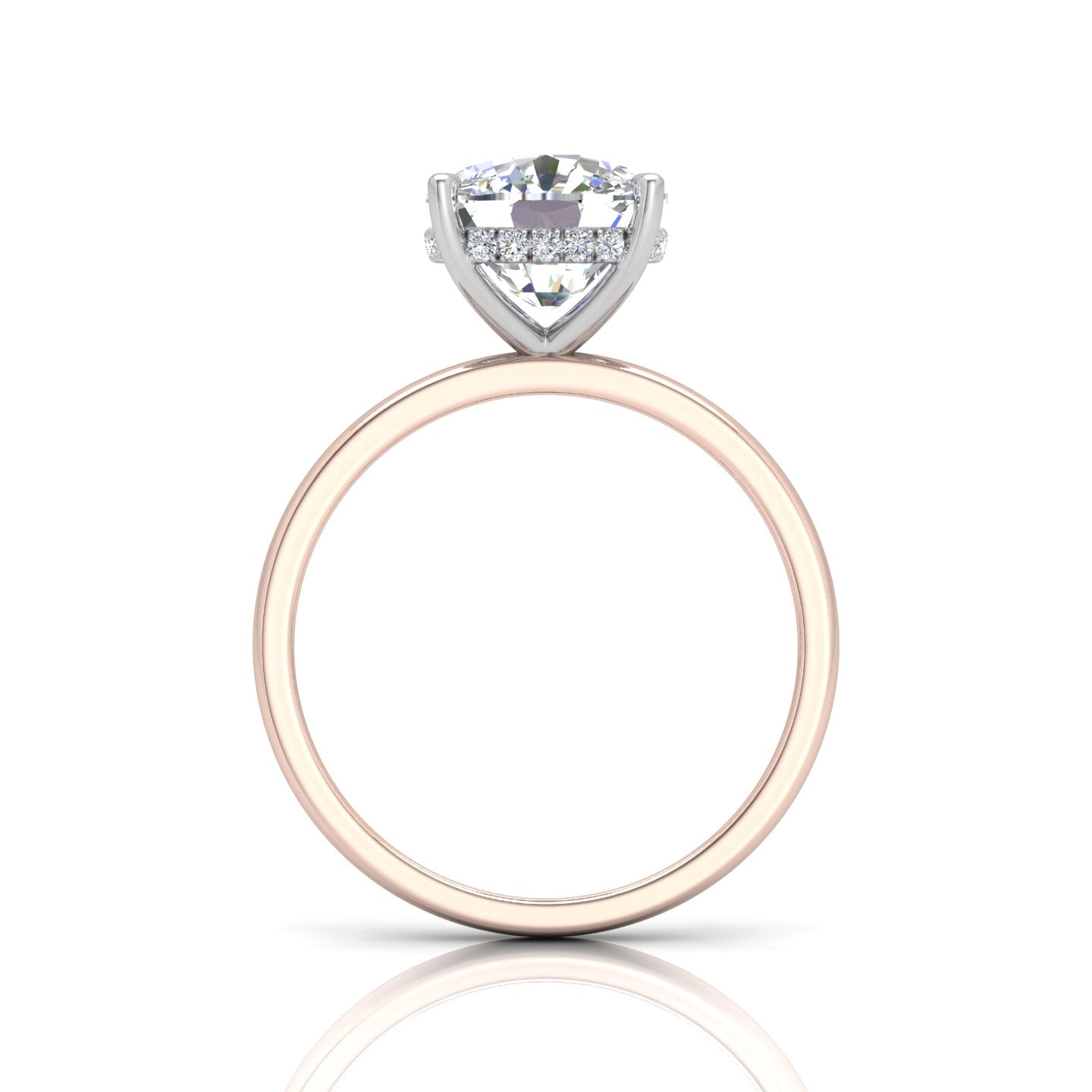 Classic Solitaire Hidden Halo Engagement Ring
