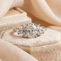 IGI 3.00ct Oval With Side Marquise Diamond Designer Lab Diamond Engagement Ring - E/VS