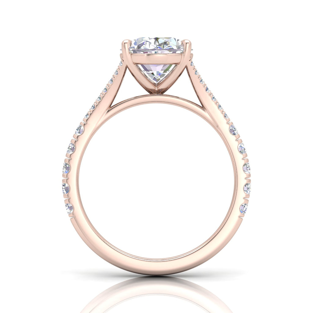 Julie Oval Diamond Split Shank Engagement Ring
