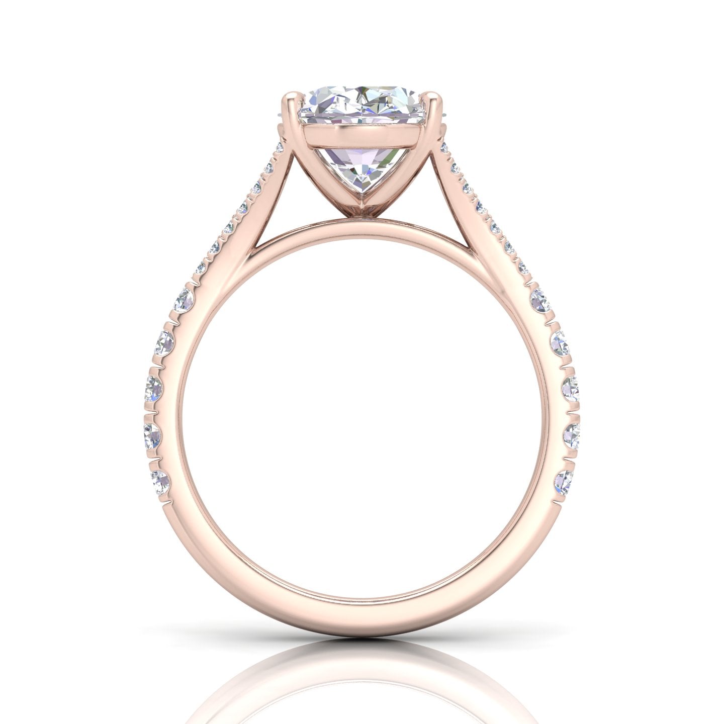 Julie Oval Diamond Split Shank Engagement Ring