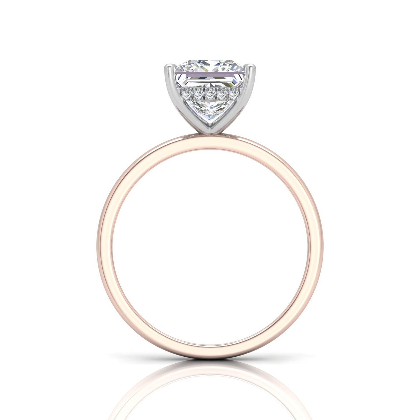 Classic Solitaire Hidden Halo Engagement Ring Princess