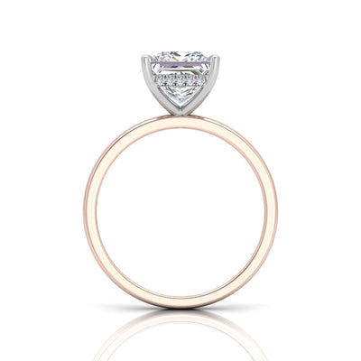 Classic Solitaire Hidden Halo Engagement Ring Princess