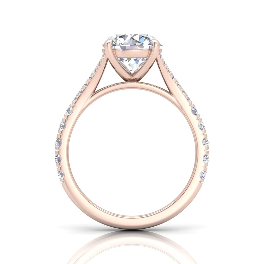 Julie Round Diamond Split Shank Engagement Ring