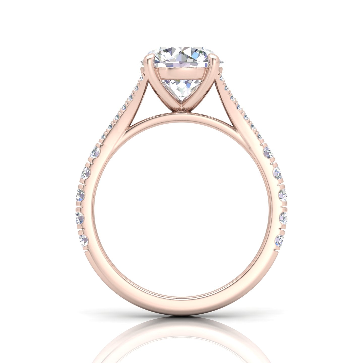 Julie Round Diamond Split Shank Engagement Ring
