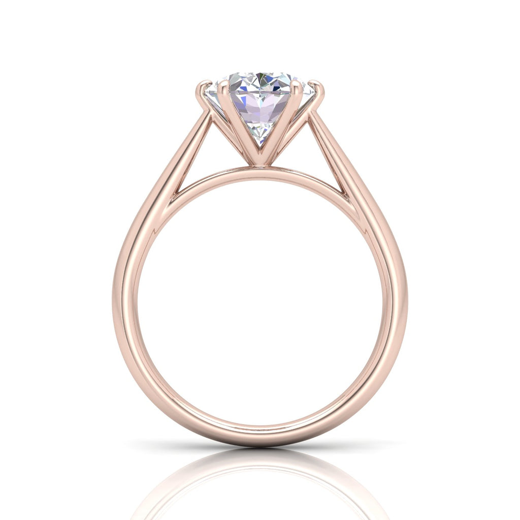 Oval Diamond Cathedral Solitaire Ring