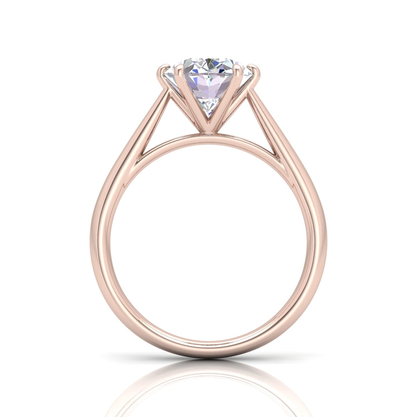 Oval Diamond Cathedral Solitaire Ring