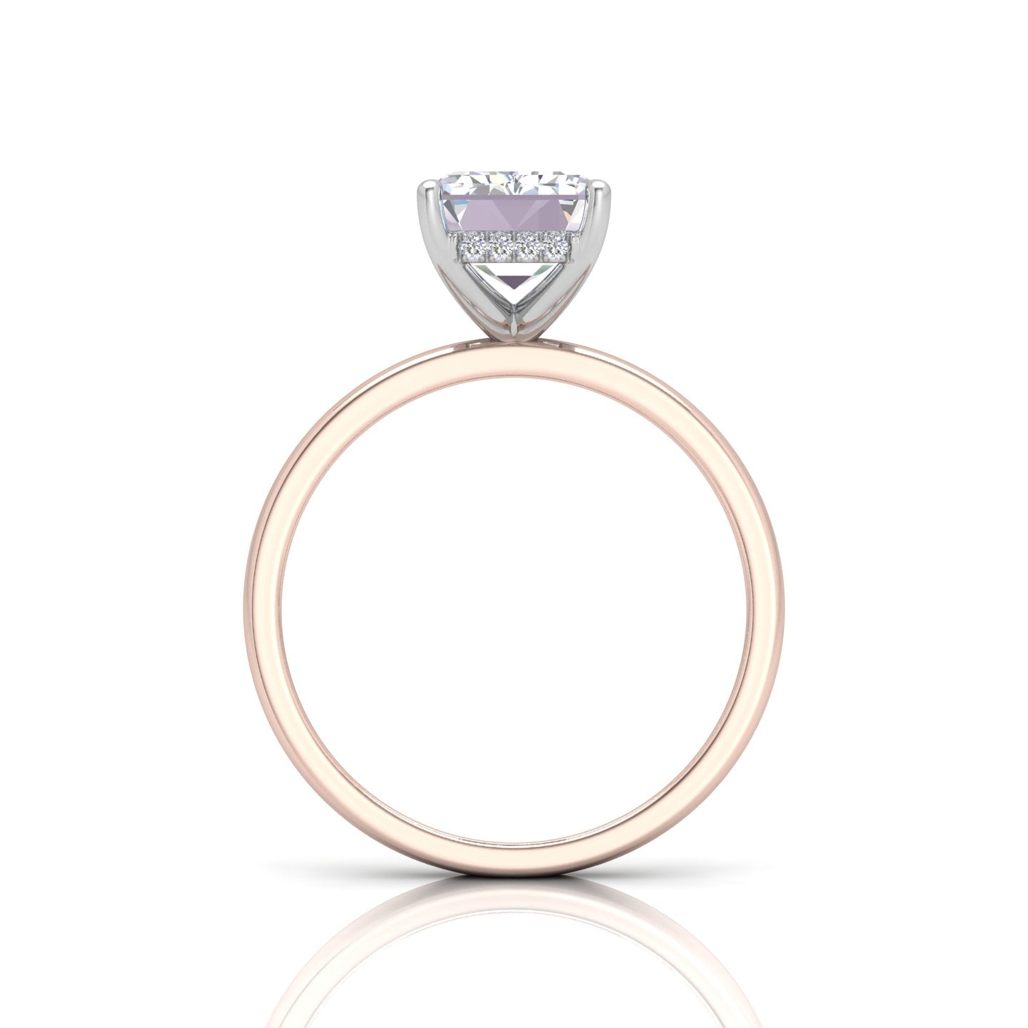 Classic Solitaire Hidden Halo Engagement Ring