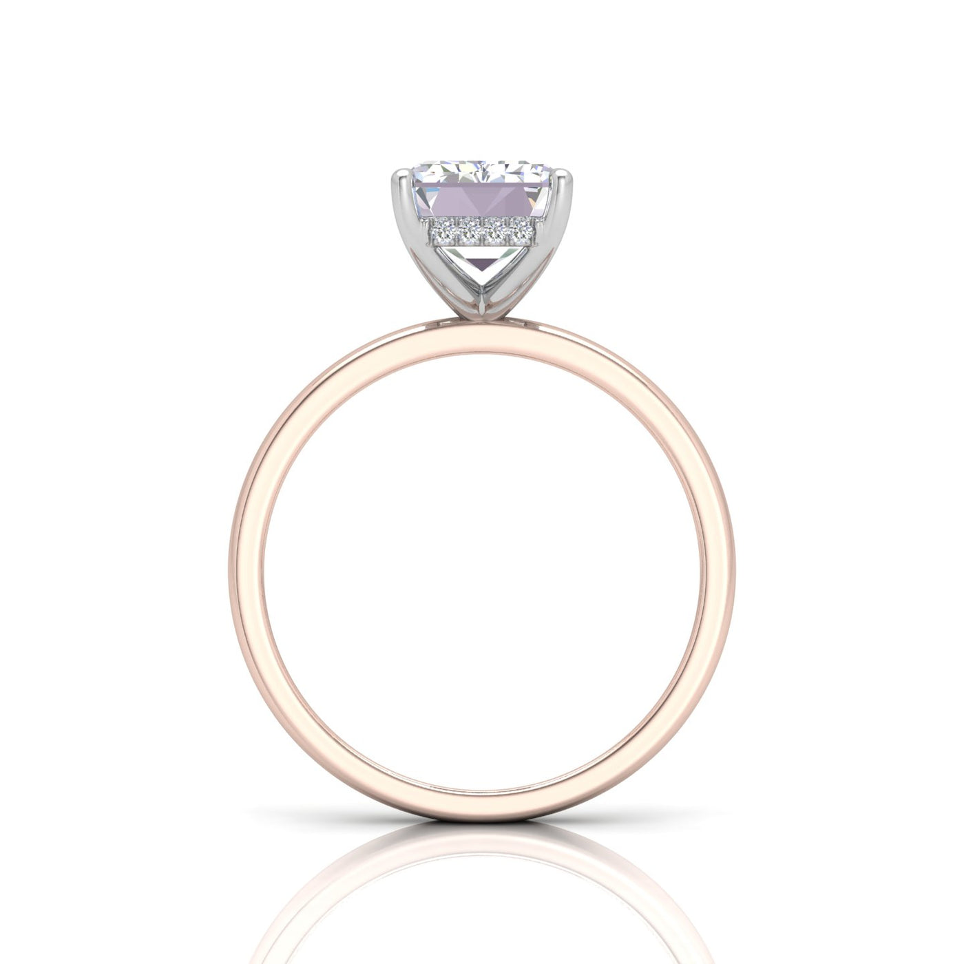 Classic Solitaire Hidden Halo Engagement Ring