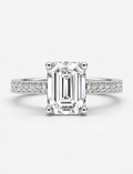 Emerald Diamond Engagement Ring Platinum Labgrown 3.30 Ct Solitaire