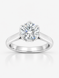 IGI Certified Round Lab Diamond Solitaire Engagement Ring in Gold & Platinum
